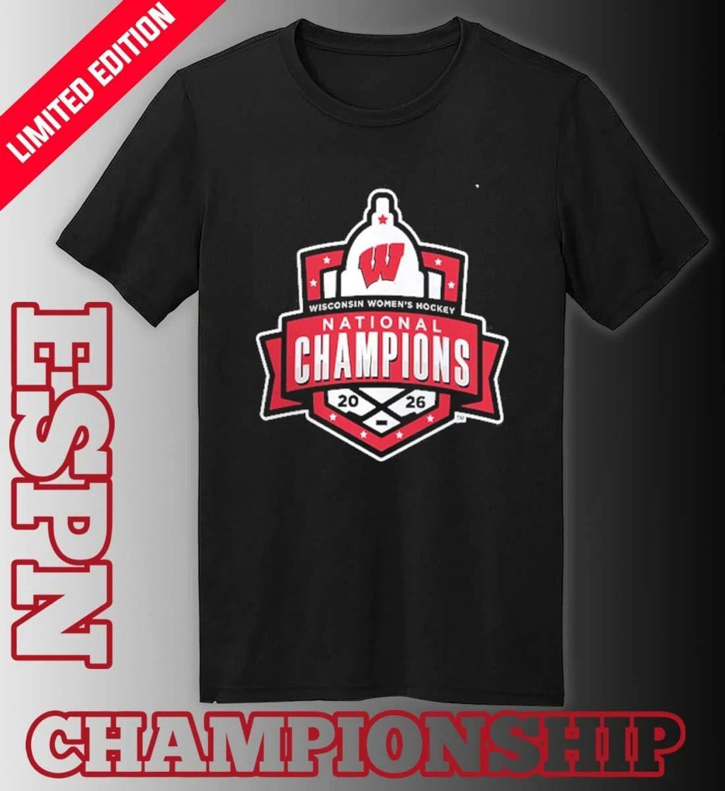 Wisconsin Badgers 2026 NCAA Frozen Four Women’s Ice Hockey National Champions Official Logo T-shirt