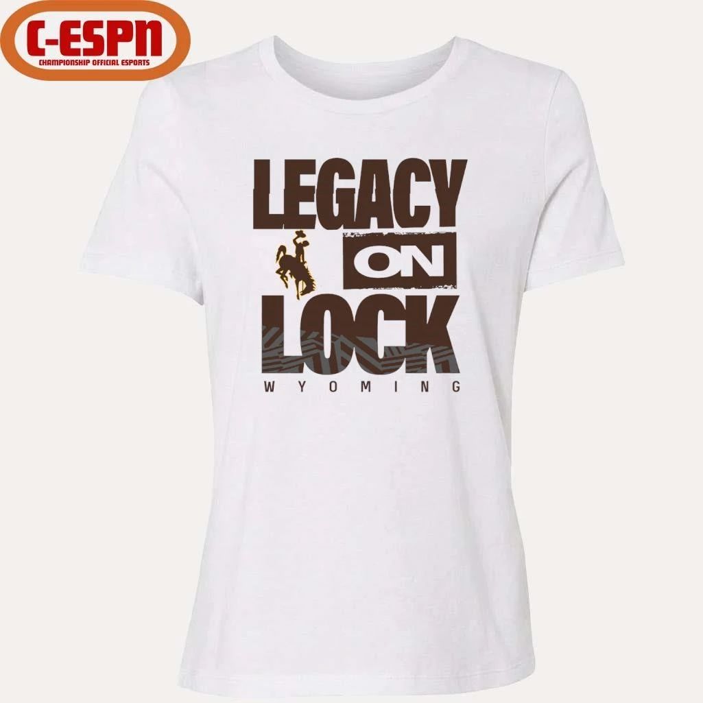 Wyoming Cowgirl Basketball Legacy On Lock Bench T-Shirt