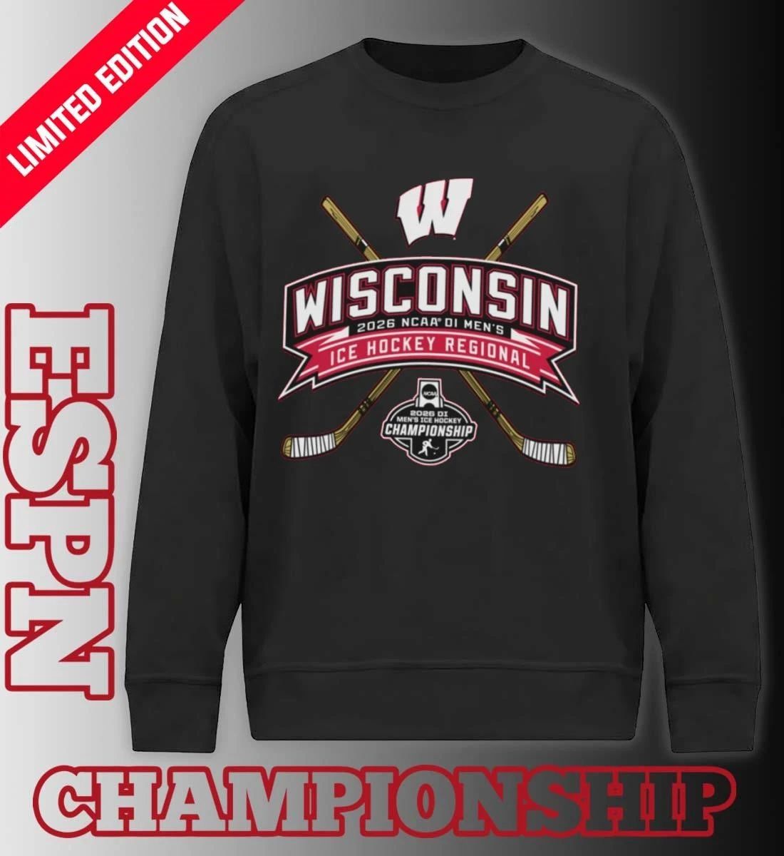 Wisconsin Badgers 2026 NCAA DI Men’s Ice Hockey Regionals T-Shirt