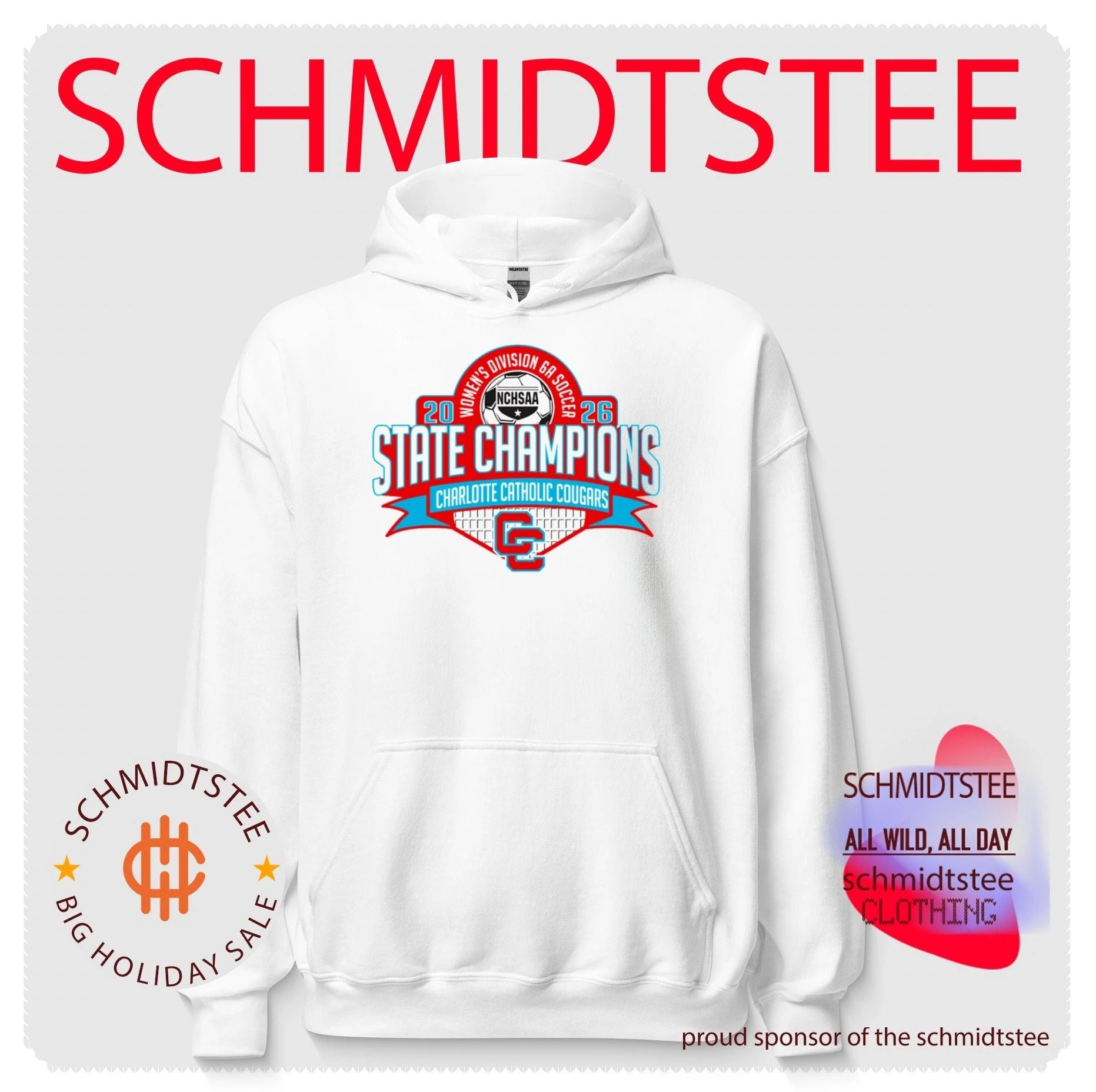 Charlotte Catholic Cougars 2026 NCHSAA Women’s Division 6A Soccer Champions shirt