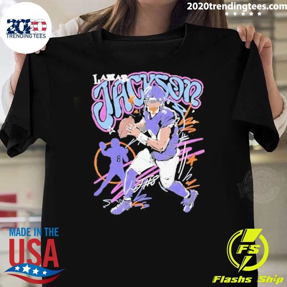 Baltimore Ravens Lamar Jackson Player Signature Scribble Shirt