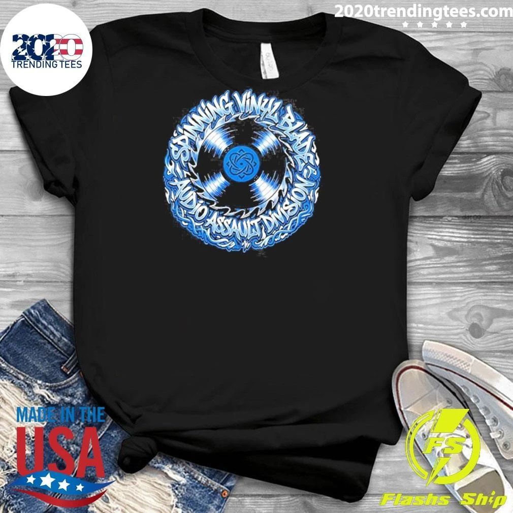 Spinning Vinyl Blade Audio Assault Division Shirt
