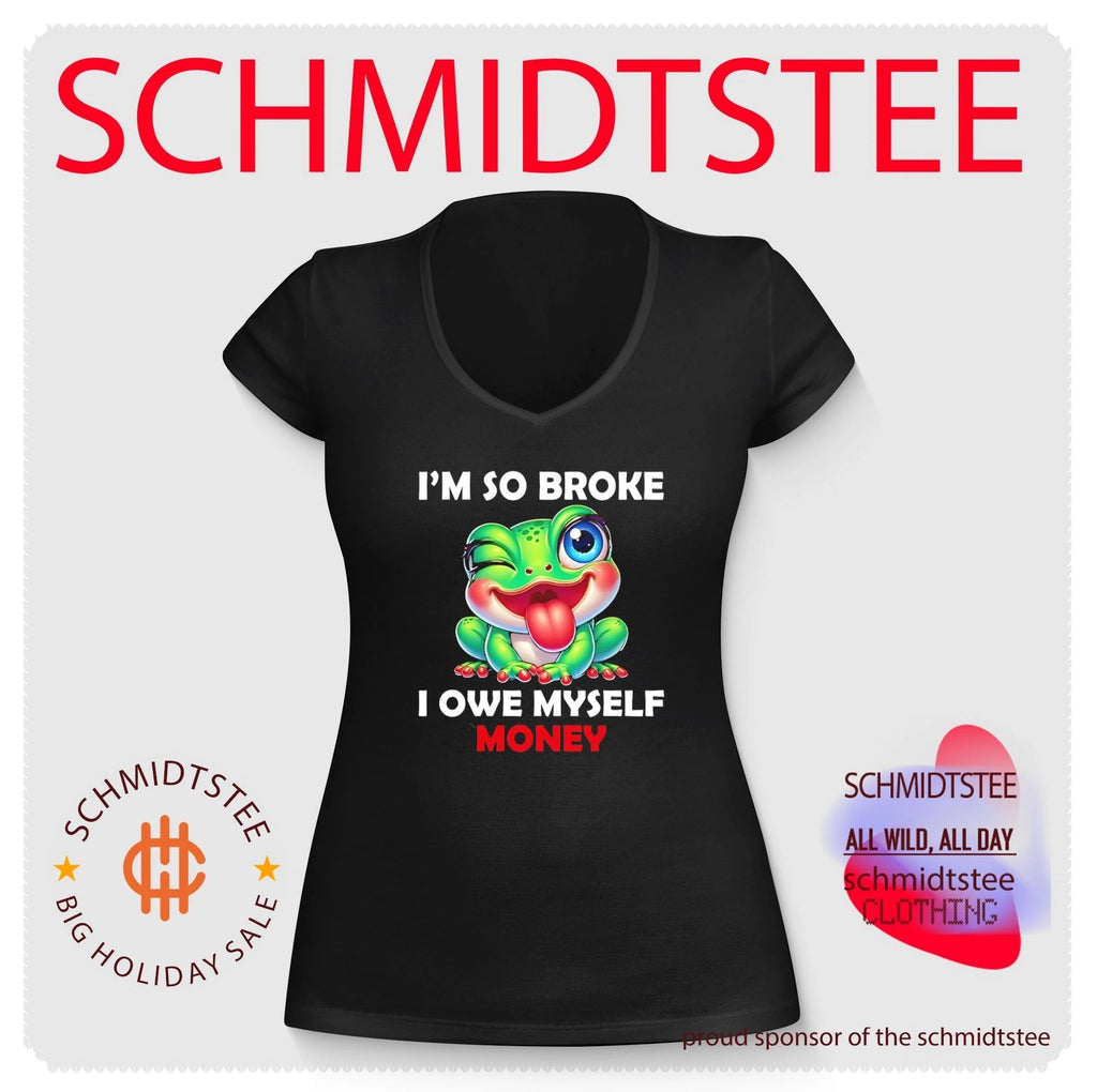 I’m so broke I owe myself money cartoon frog shirt