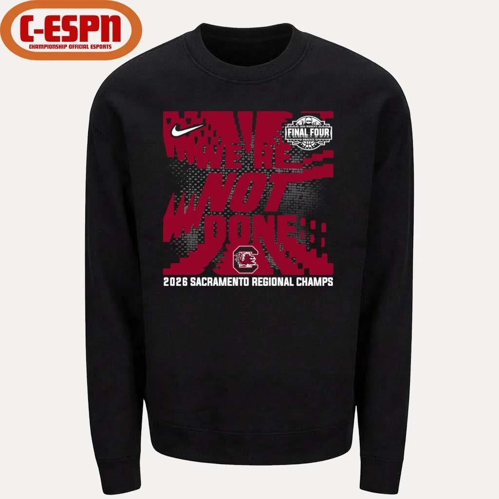 South Carolina Gamecocks 2026 NCAA Women’s Basketball Sacramento Regional Champions T-Shirt