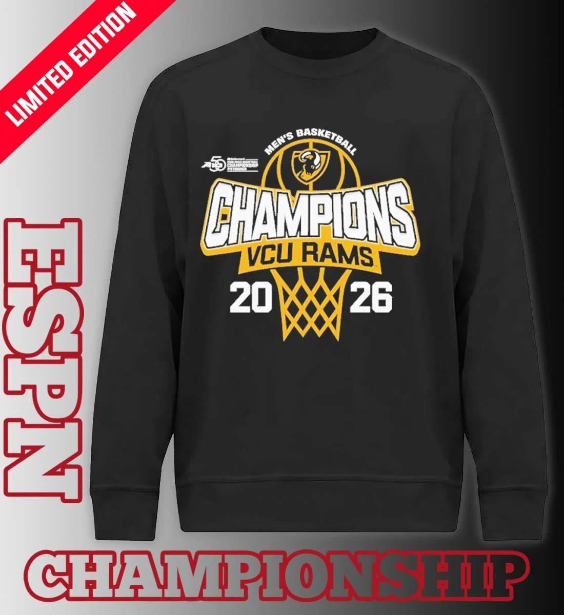 VCU Rams A-10 Men’s Basketball Tournament Champions Official T-Shirt