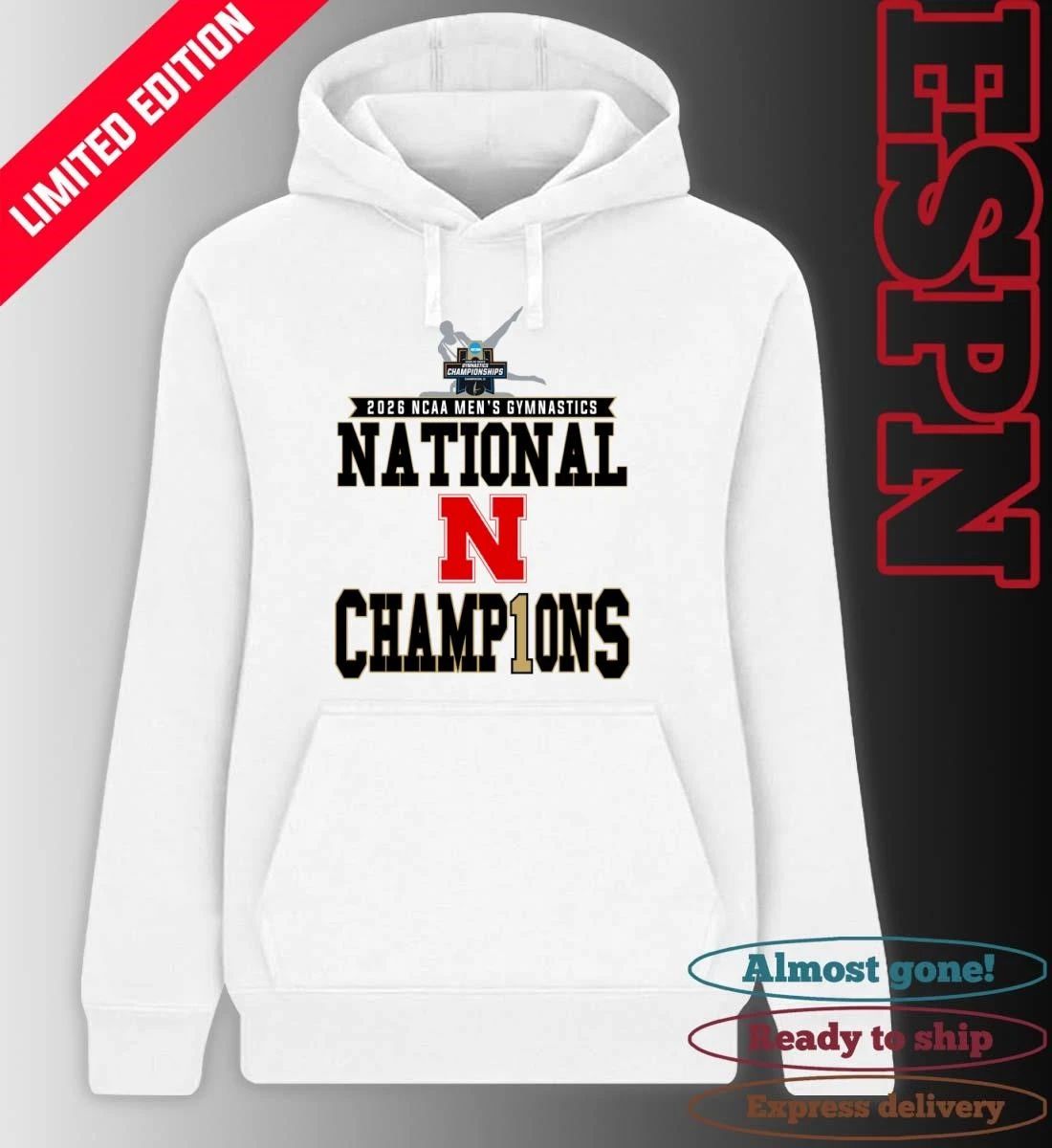Nebraska Men’s Gymnastics 2026 NCAA National Champions Locker Room T-Shirt