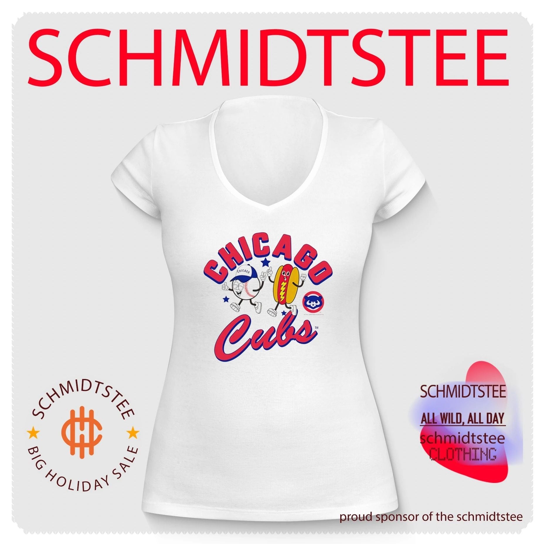 Chicago Cubs HotDog Preschool Snack cartoon shirt