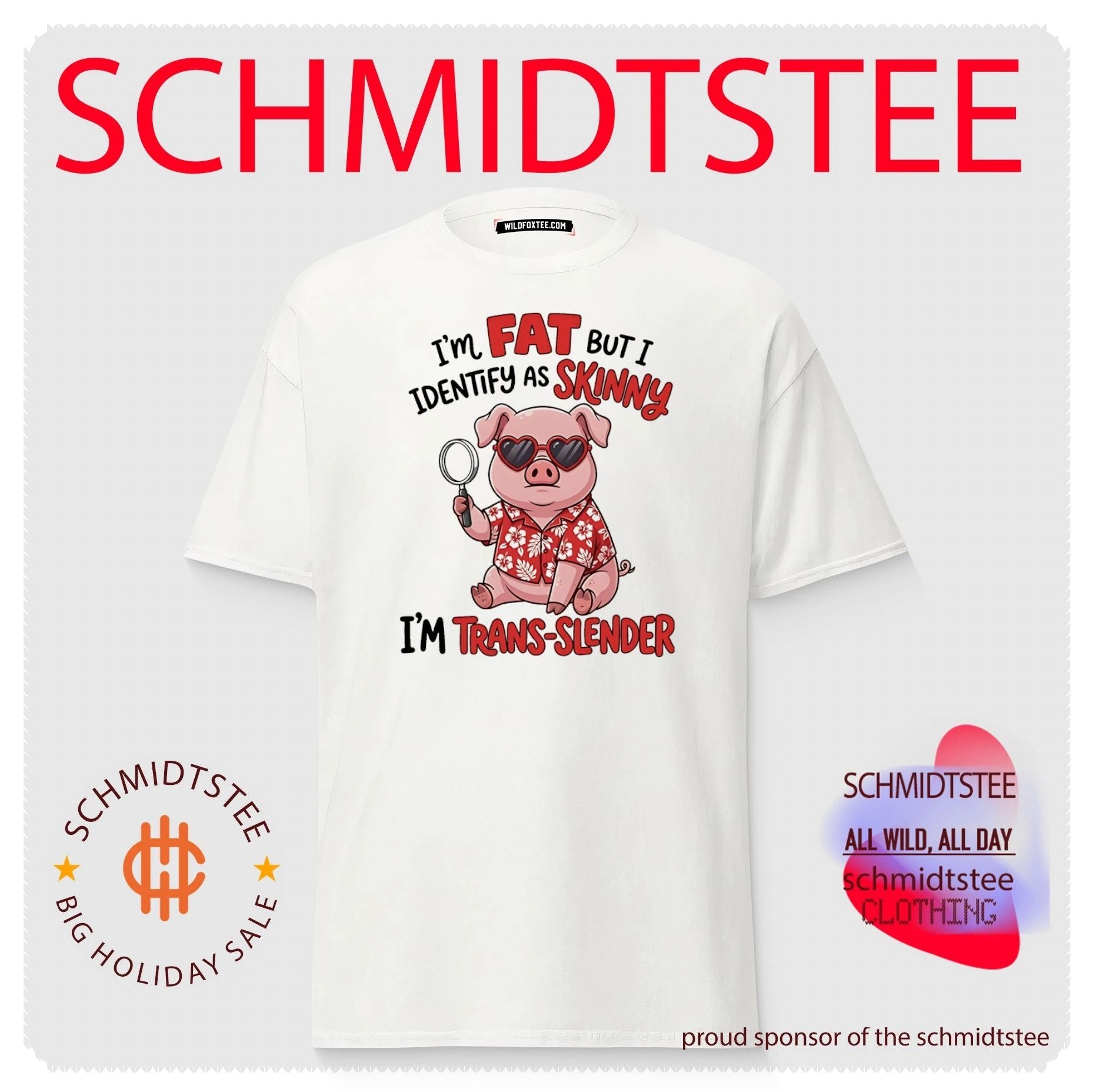 I’m fat but I identify as skinny I’m trans slender Pig cartoon shirt