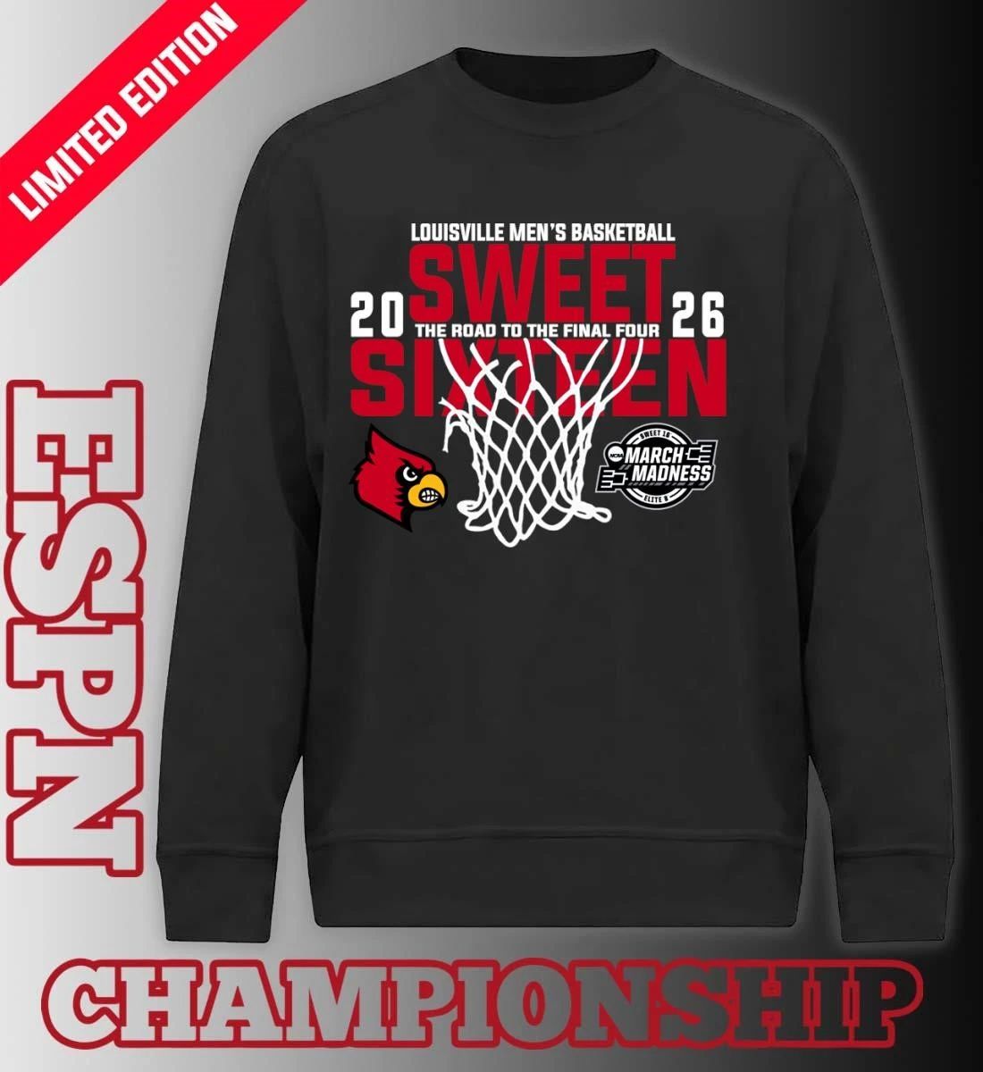 Louisville Men’s Basketball 2026 Sweet Sixteen The Road To The Final Four Shirt