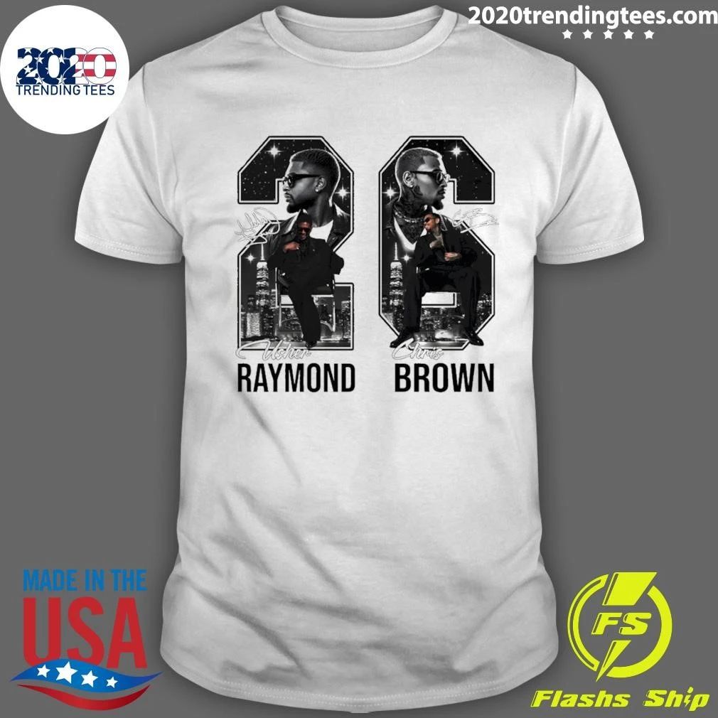 Usher Raymond Chris Brown 26 Usher And Chris Brown R And B Tour Signature Shirt