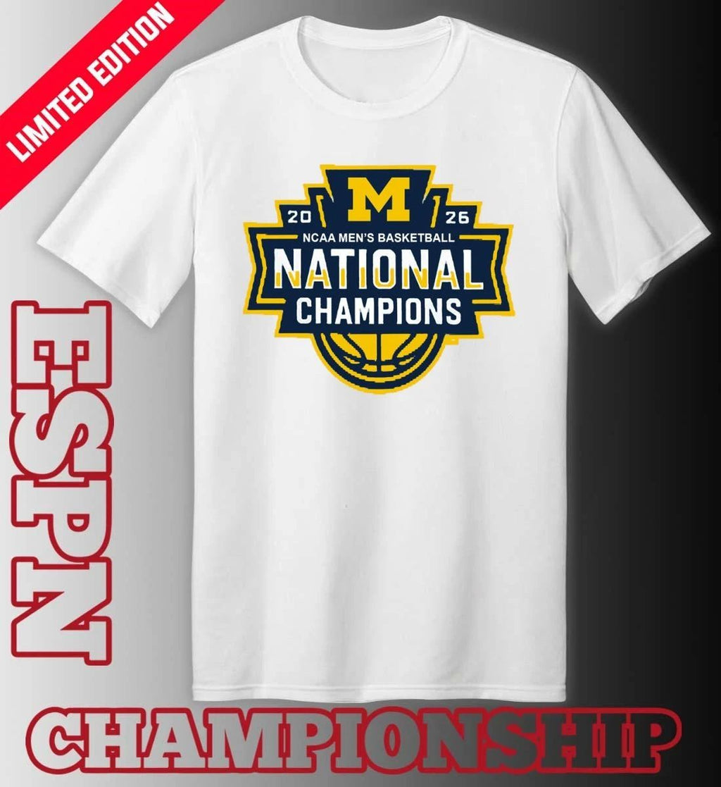 Michigan Wolverines 2026 NCAA DI Men’s Basketball National Champions Official Logo T-Shirt