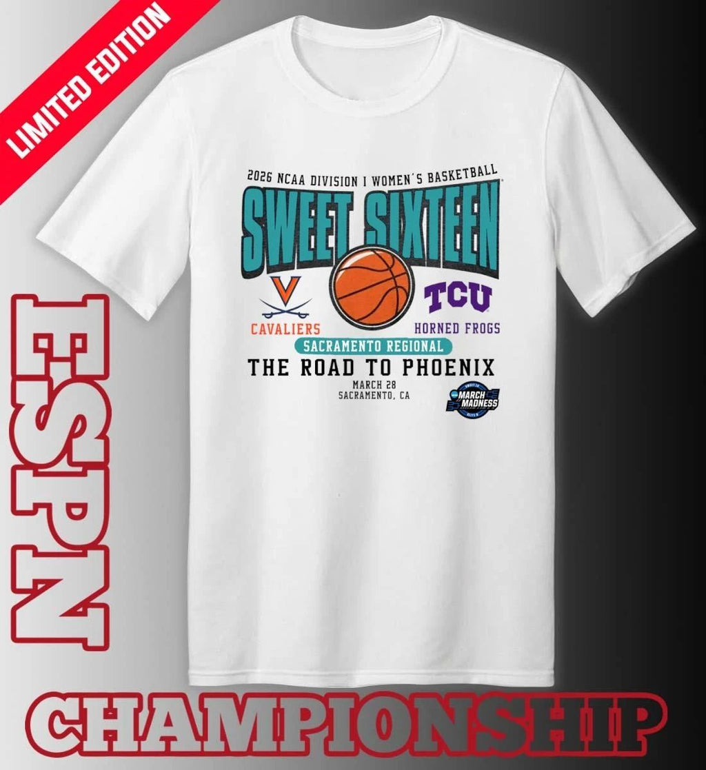 Virginia vs TCU 2026 NCAA DI Women’s Basketball Sweet Sixteen T-Shirt