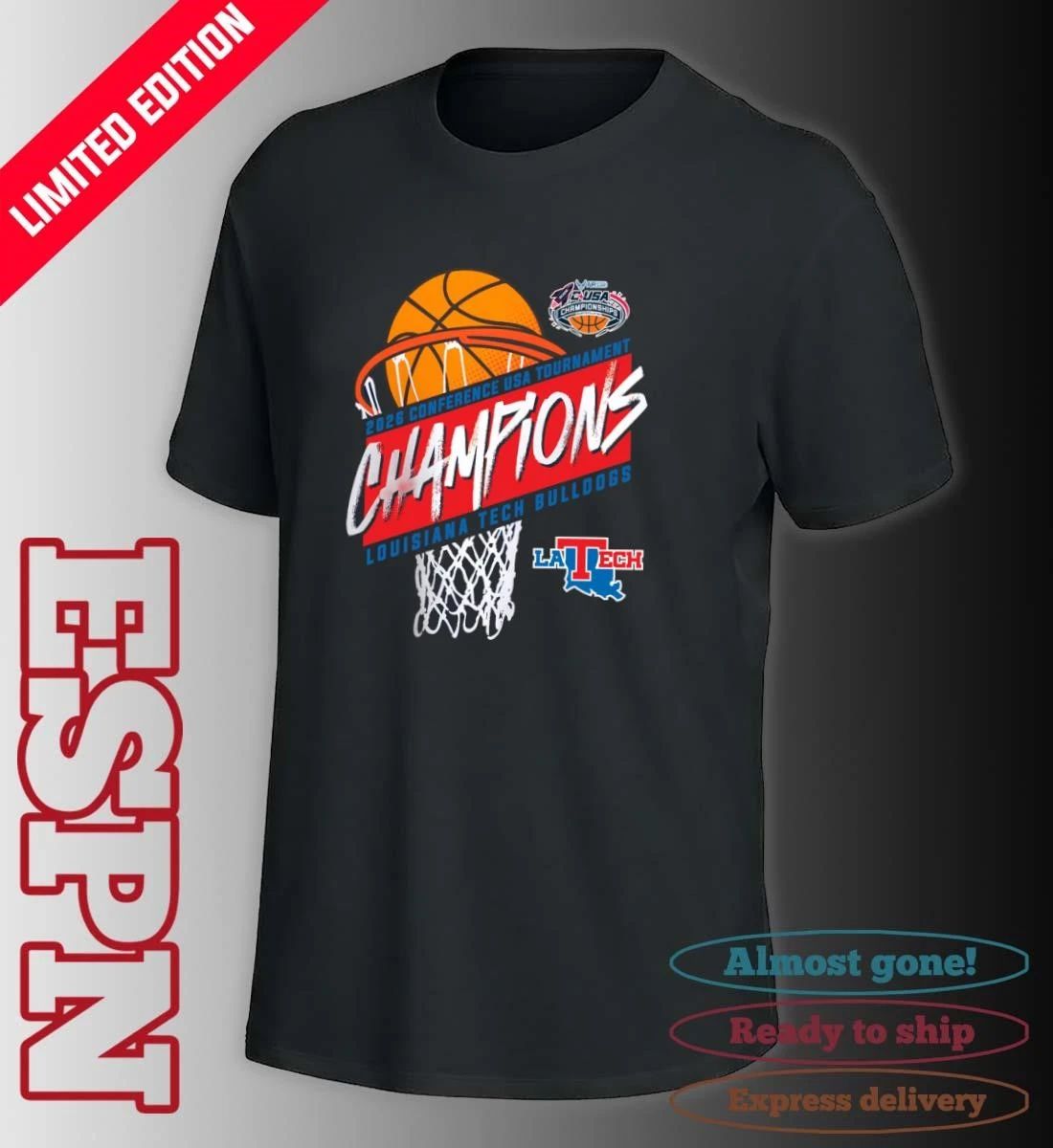Louisiana Tech Men’s Basketball Conference USA Tournament Champions 2026 T-Shirt