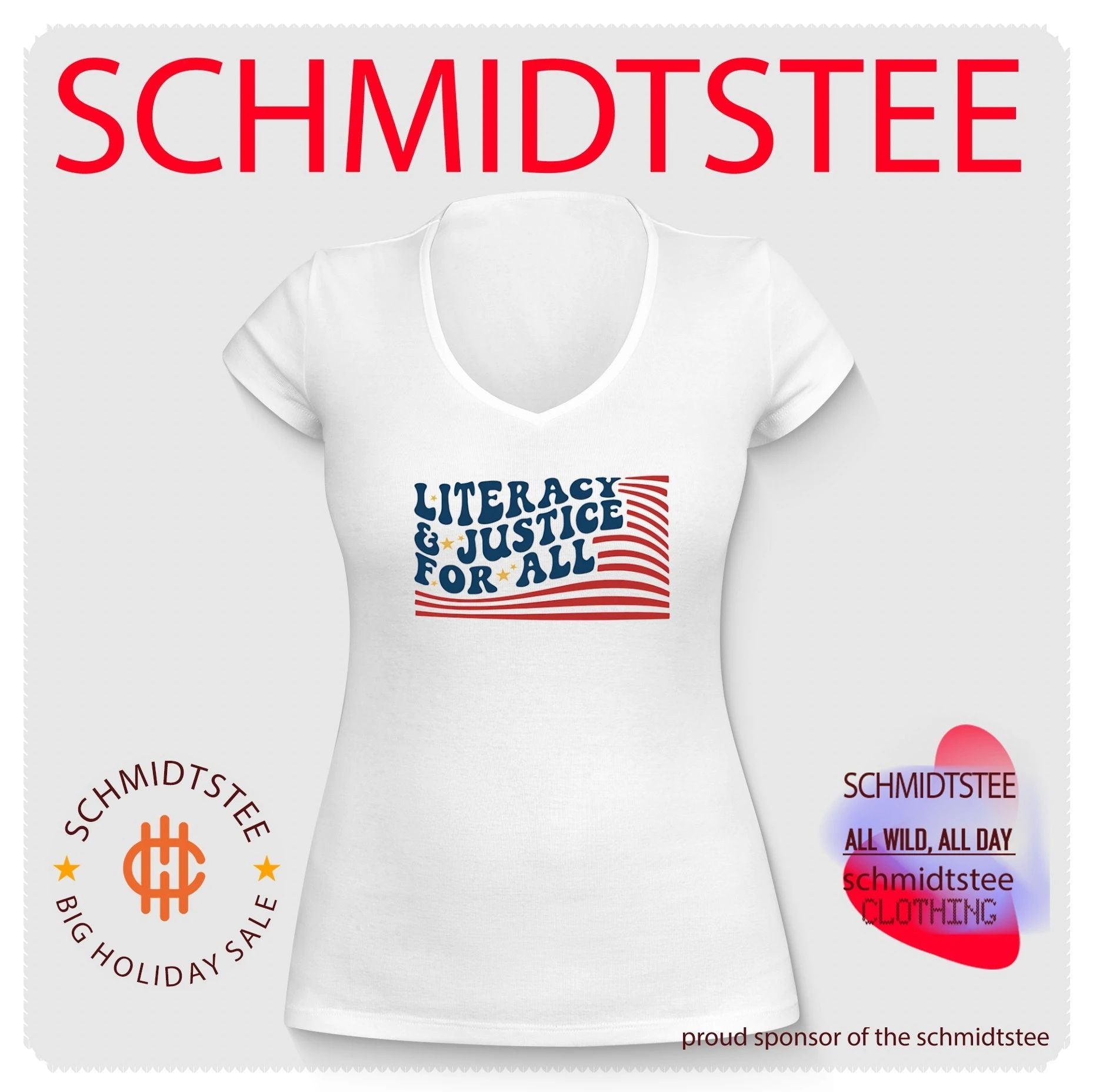 Literacy and Justice for All reading teacher shirt