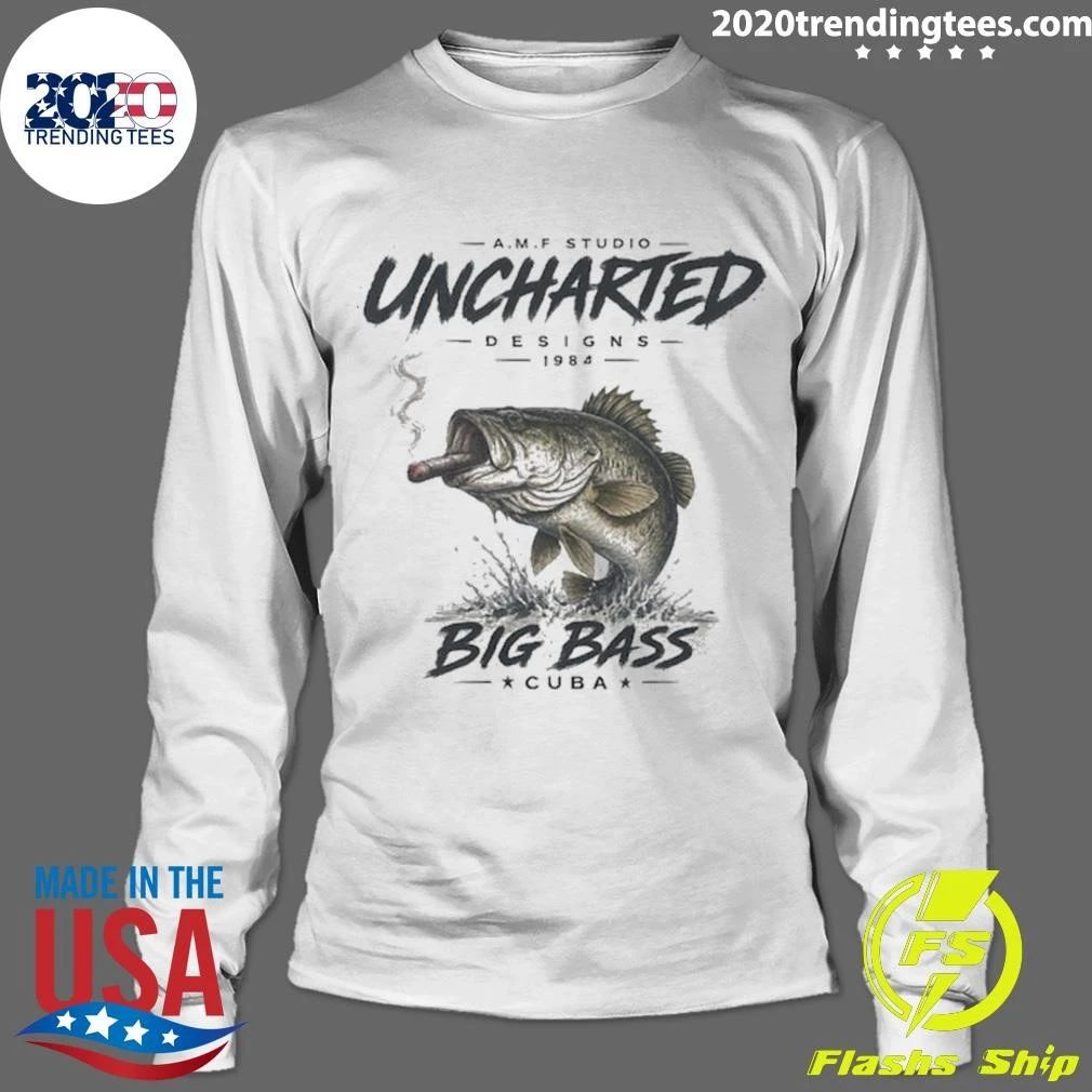 A.M.P Studio Uncharted Designs 1994 Big Bass Cuba Smoking Bass Fishing Shirt