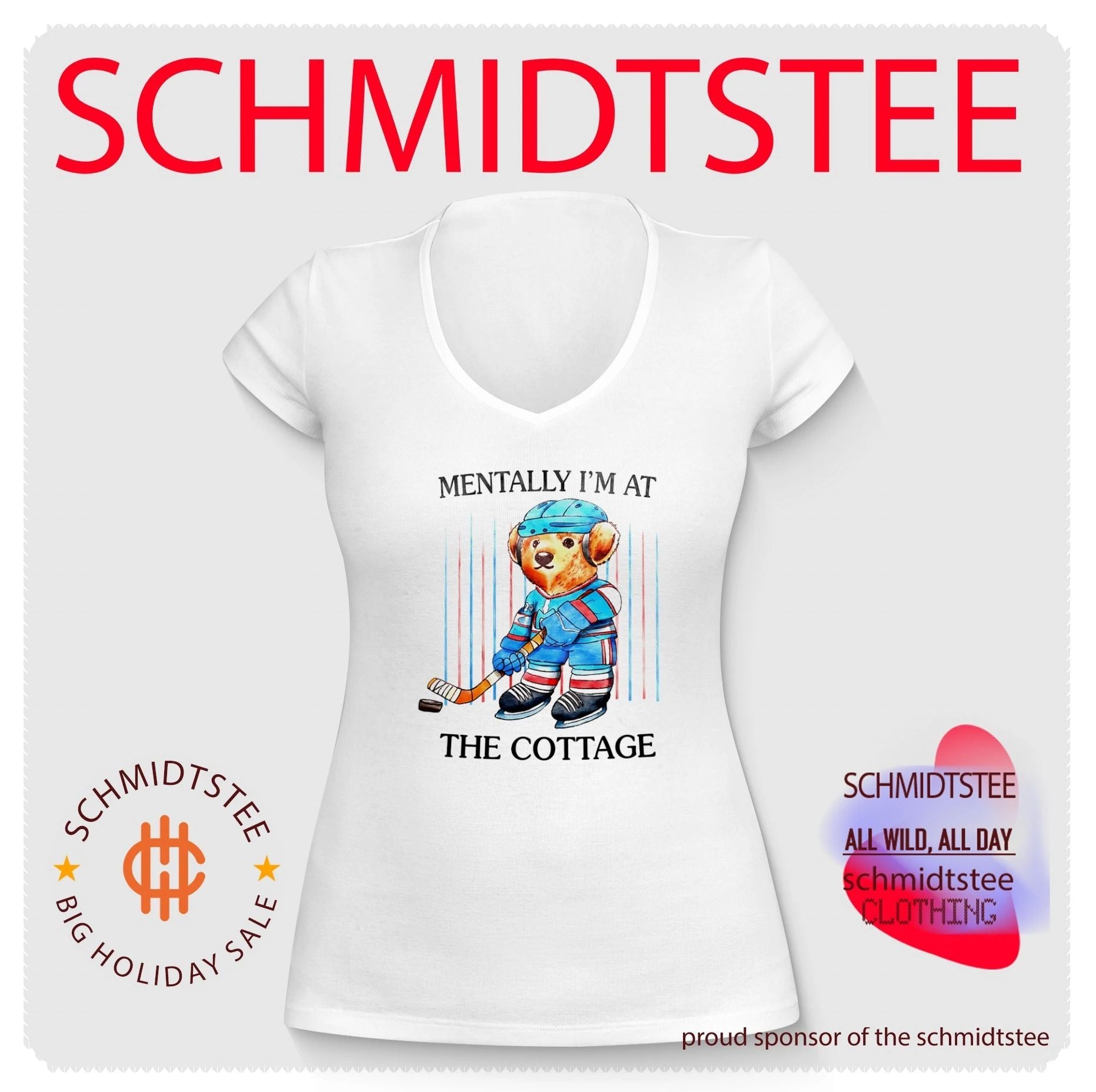 Mentally I’m at the Cottage Hockey Bear shirt