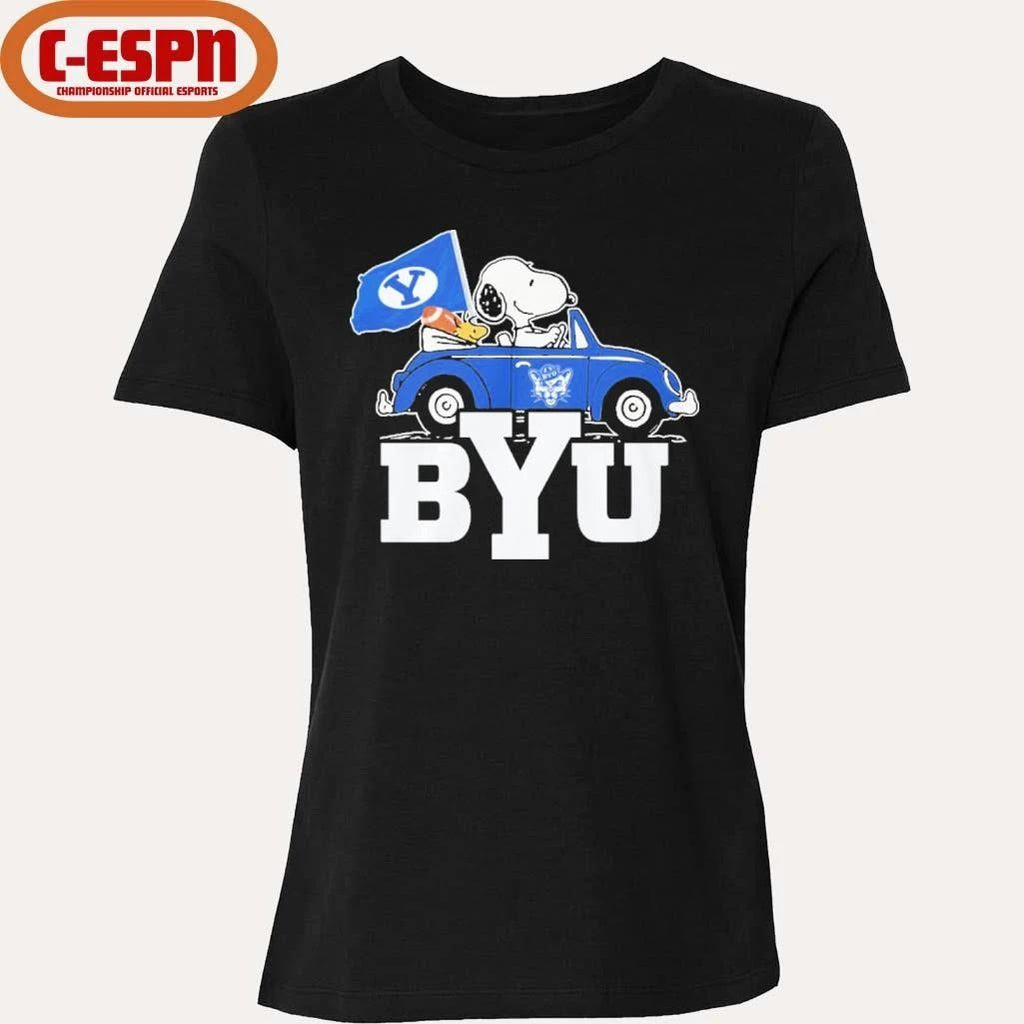 The Peanuts Driving Car X BYU Cougars Shirt