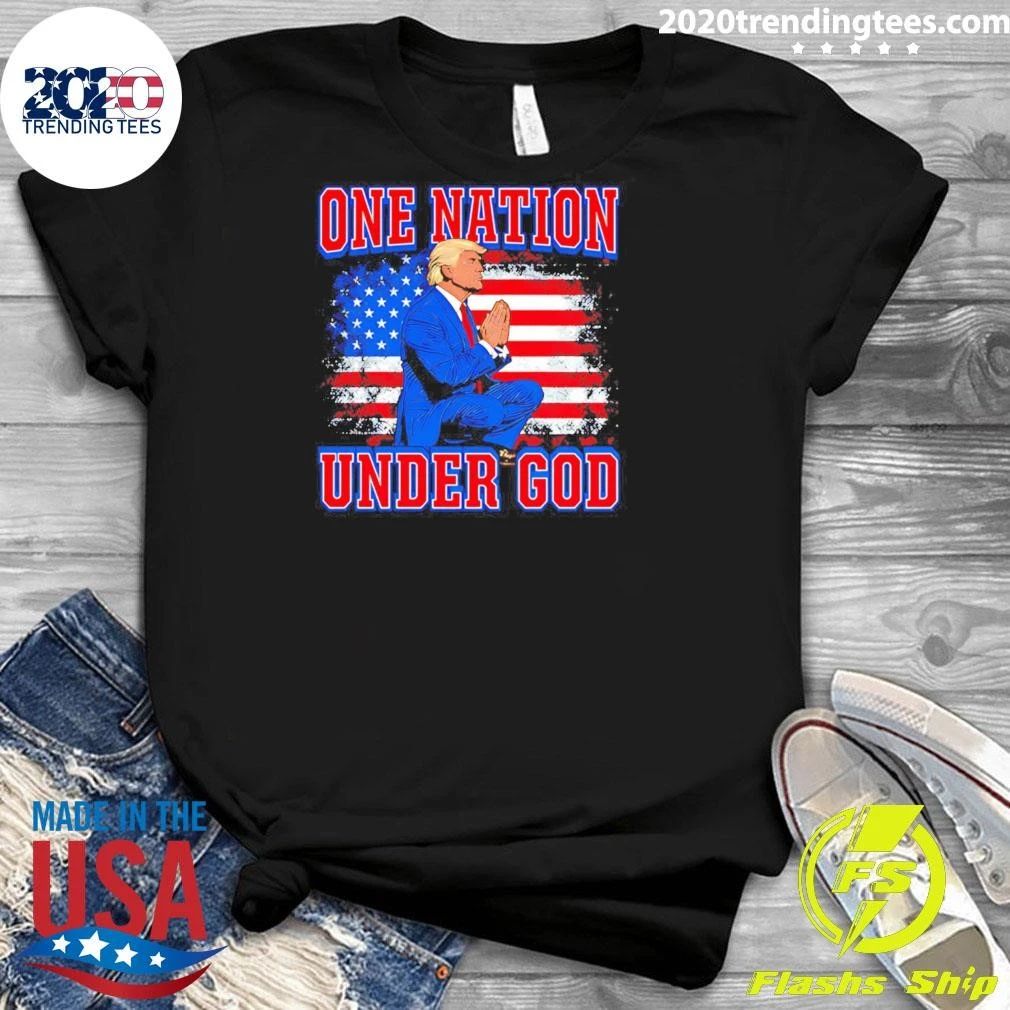 One Nation Under God Trump Illustration Shirt