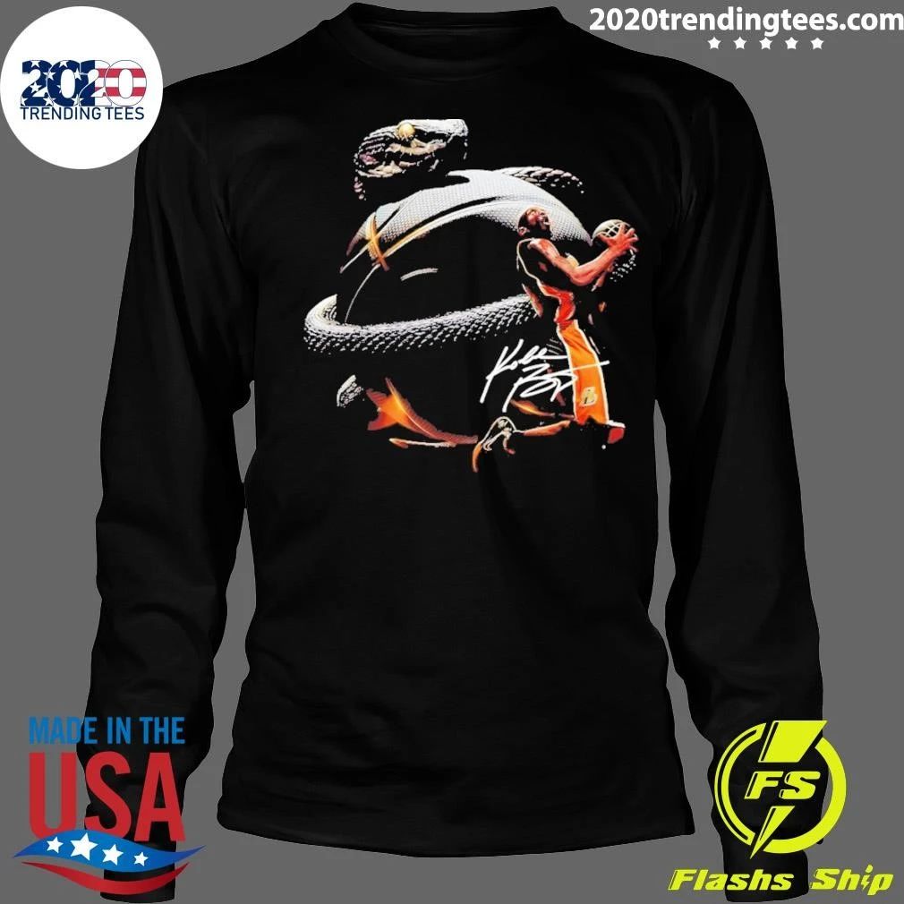 Kobe Bryant Snake Black Mamba Los Angeles Lakers Legend Tribute Halftone Nba Signature Shirt