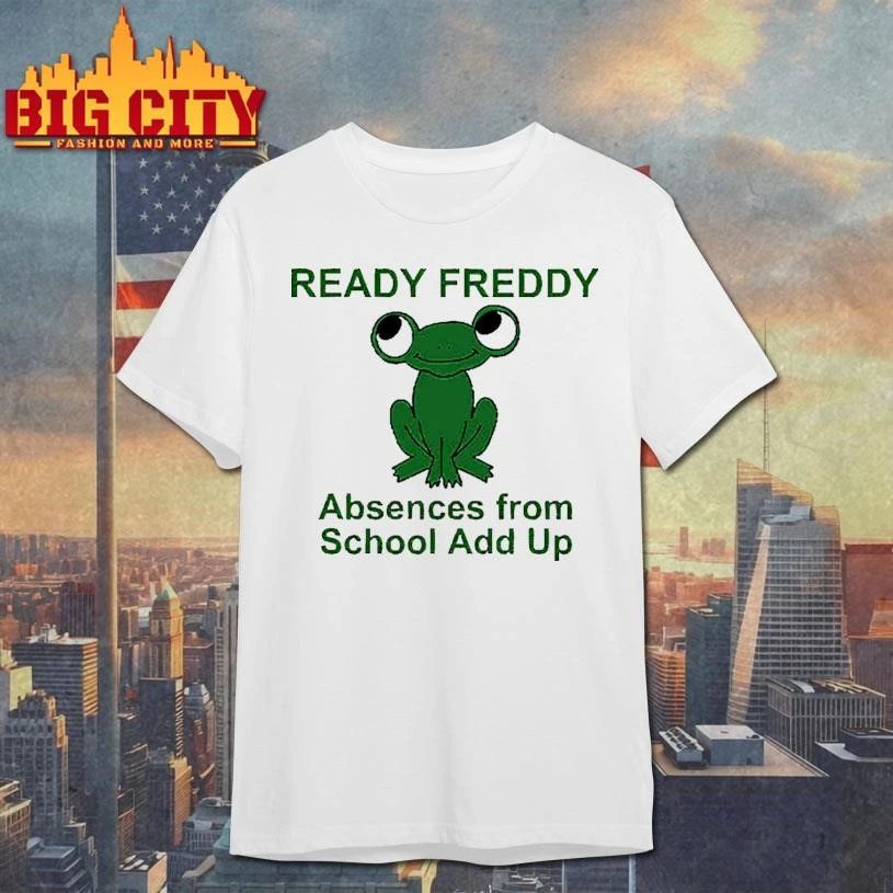 Ready Freddy Absences From School Add Up Green Frog Graphic Shirt