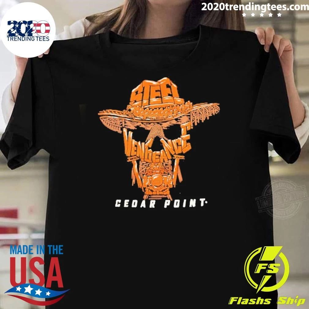 Steel Vengeance Wordscape Skull Cowboy Shirt