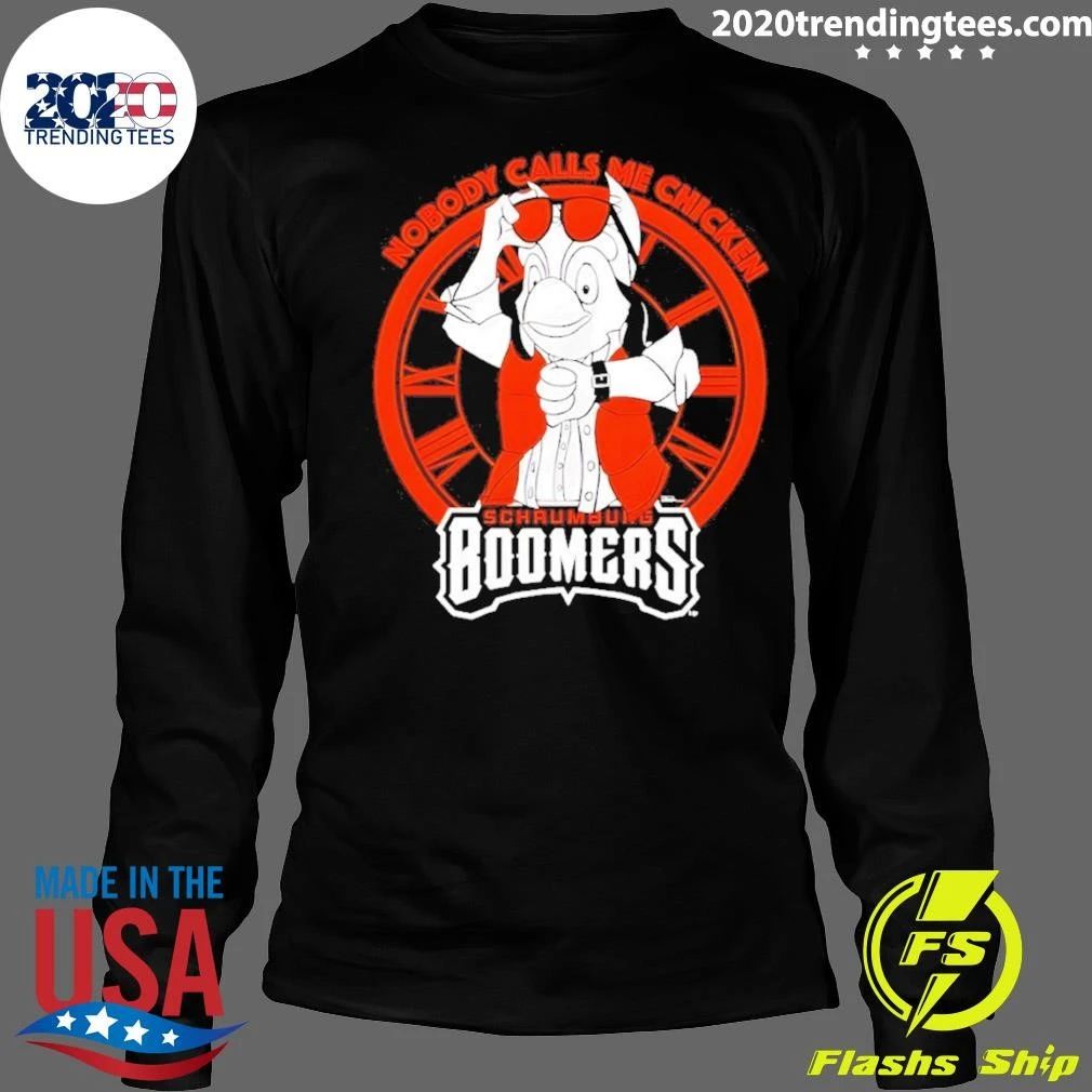 Back To The Future Schaumburg Boomers Baseball Nobody Calls Me Chicken Shirt