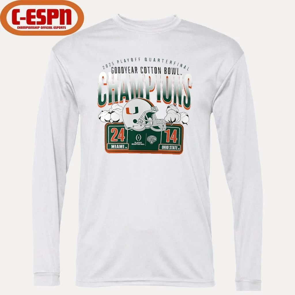 University Of Miami Cotton Bowl Champions Scoring Drive T-Shirt
