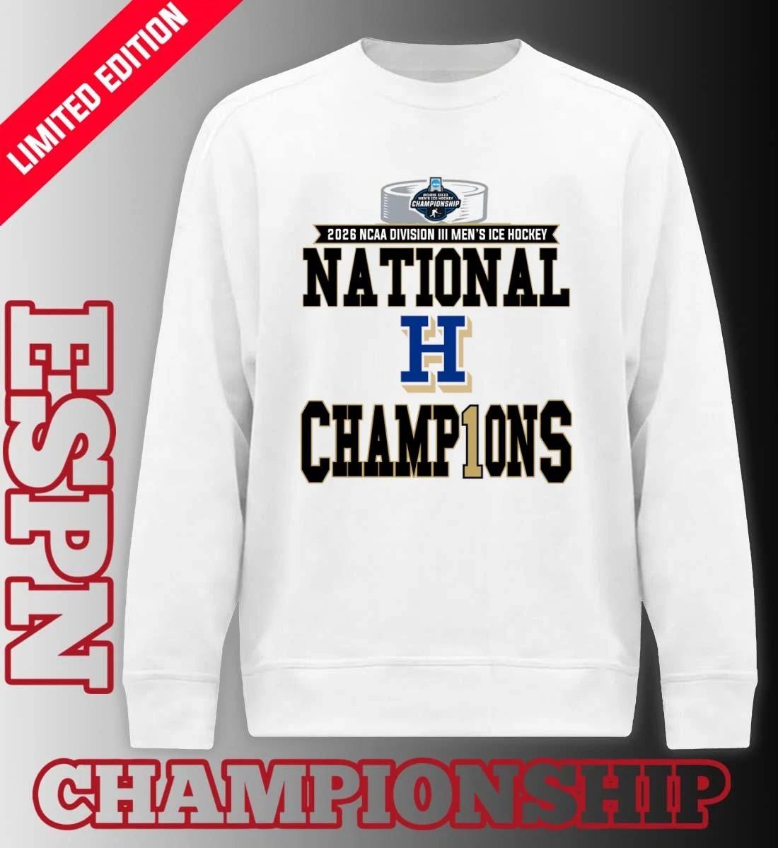 Hamilton Continentals 2026 NCAA DIII Men’s Ice Hockey National Champions Locker Room T-Shirt