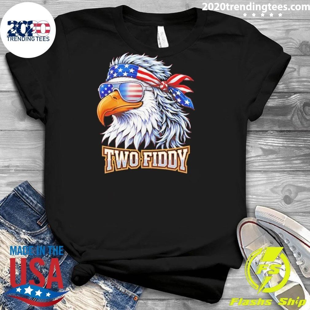 Eagle Wearing American Flag Bandana And Sunglasses Two Fiddy Shirtt