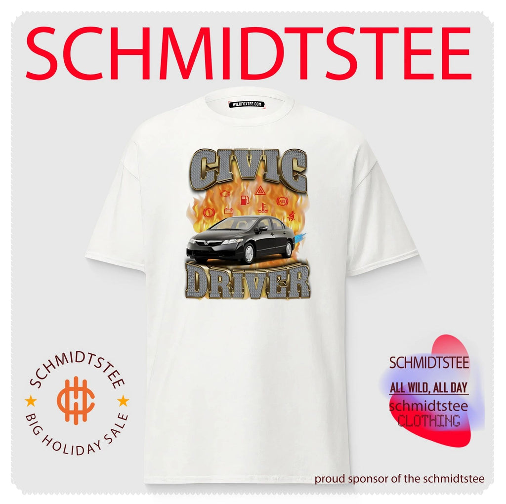 Civic driver Civic on fire black car illustration shirt
