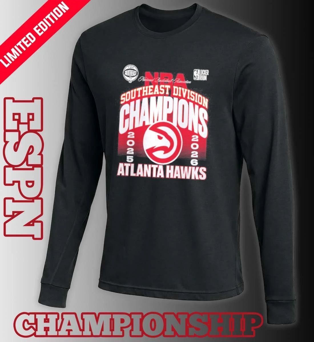 Atlanta Hawks NBA Southeast Division Champions Official Locker Room T-Shirt