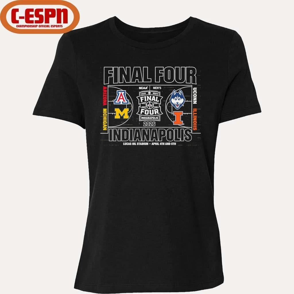 2026 Men’s Basketball Final Four 4-Team Court T-Shirt