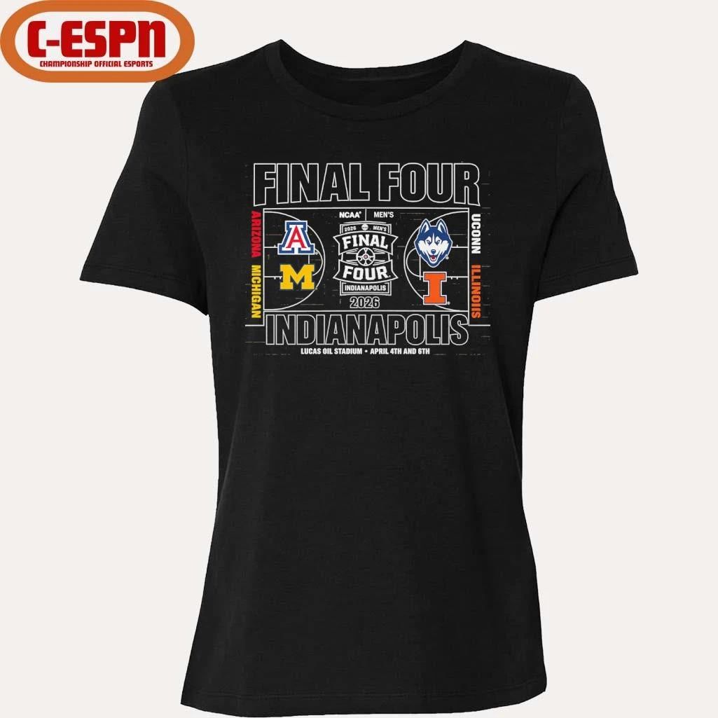 2026 Men’s Basketball Final Four 4-Team Court T-Shirt