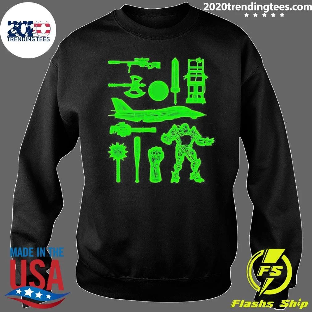 Ring Weapons Neon Green Wireframe Shirt