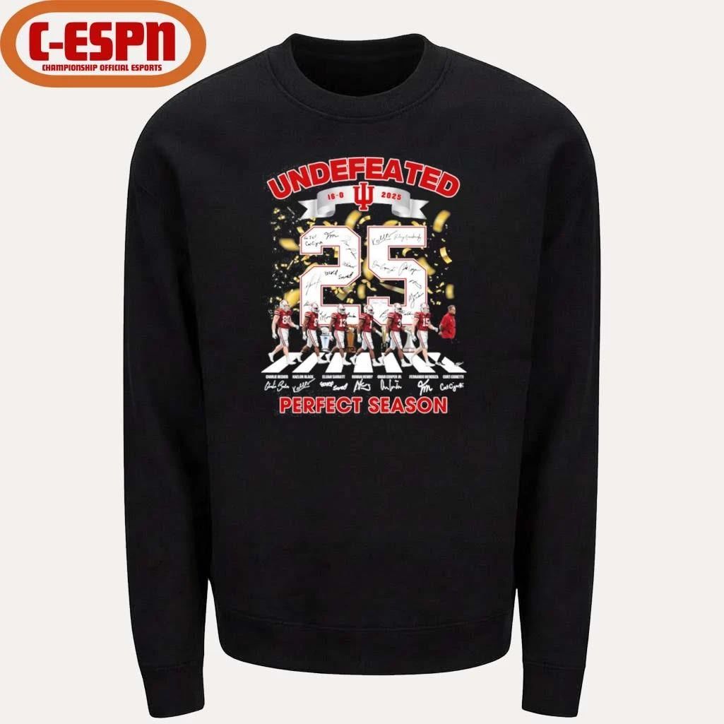 Undefeated 16-0 IU Hoosiers Abbey Road Perfect Season T-Shirt