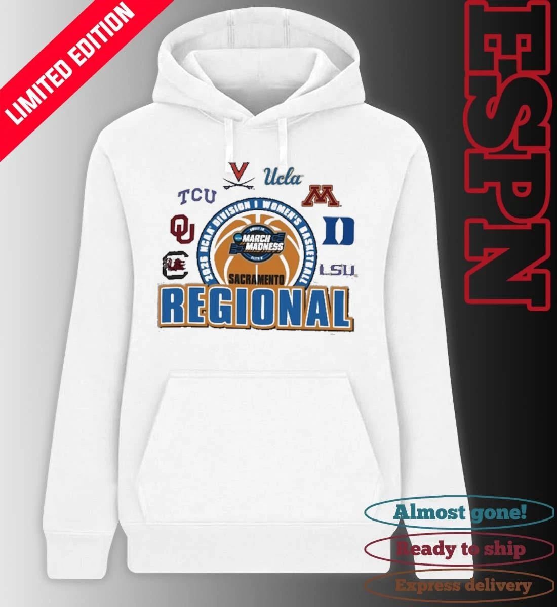 2026 NCAA DI Women’s Basketball Tournament March Madness Sacramento Regional Teams T-Shirt