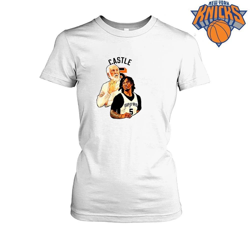 Stephon Castle Coach Gregg Popovich San Antonio Spurs Basketball Vintage Art Shirt