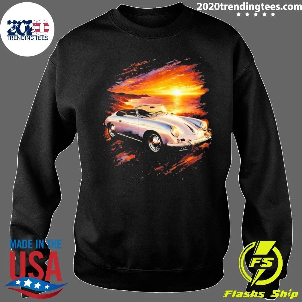 Porsche 356 Old Car Sunset Coastal Shirt