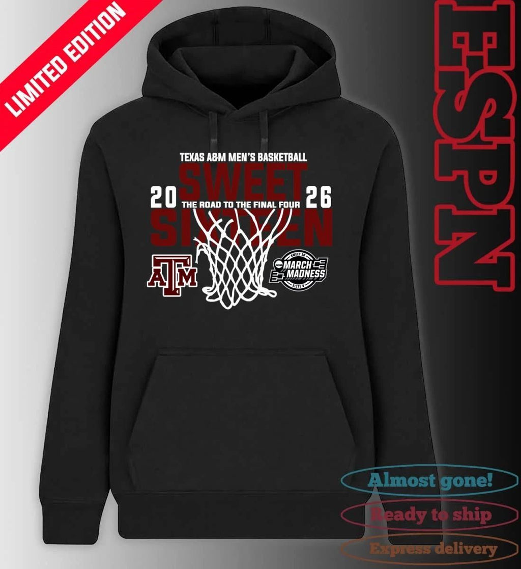 Texas A&M Men’s Basketball 2026 Sweet Sixteen The Road To The Final Four Shirt