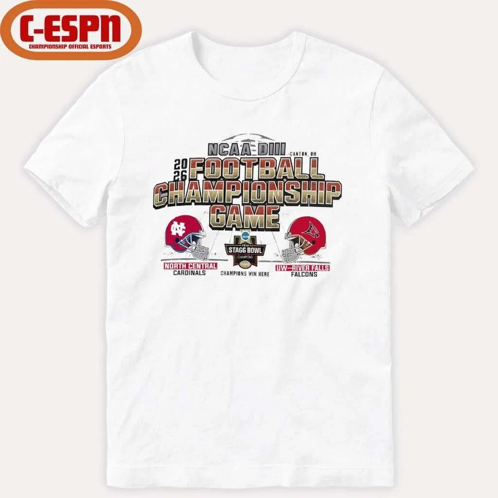 UW–River Falls Vs North Central 2025-26 NCAA DIII Football Championship Game Head To Head T-Shirt