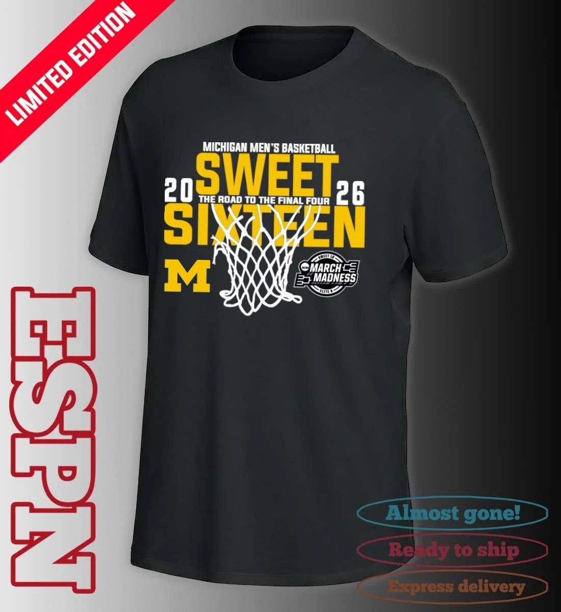 Michigan Men’s Basketball 2026 Sweet Sixteen The Road To The Final Four Shirt