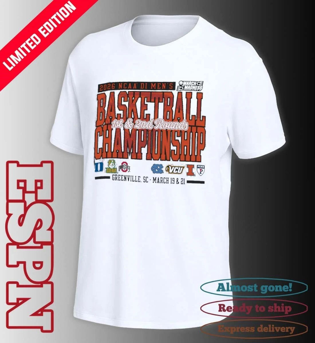 Greenville, SC 2026 NCAA DI Men’s Basketball Championship – March 19 & 21 T-Shirt