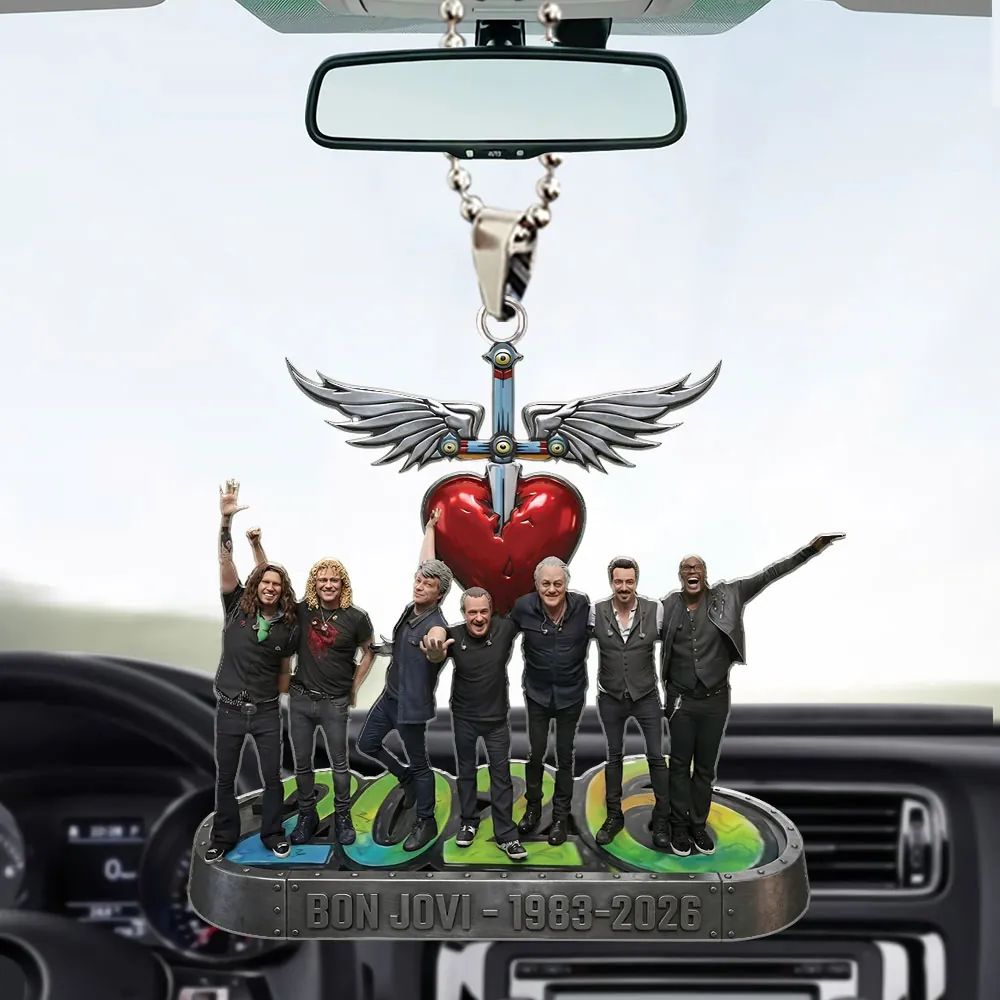 Bon Jovi 1983-2026 Heart and Dagger Car Hanging Ornament
