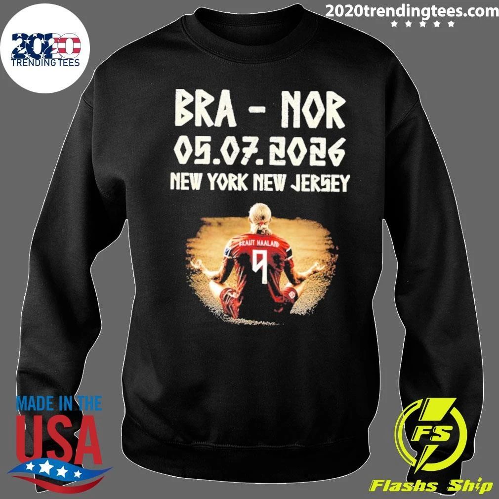Erling Haaland Norway Soccer World Cup 2026 Bra-nor New York New Jersey Match Day Shirt