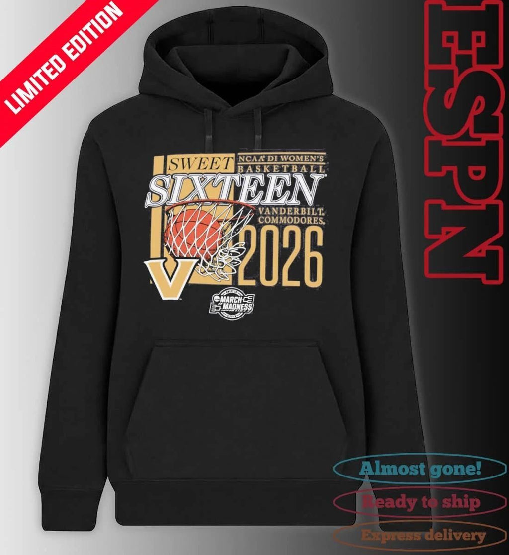 Vanderbilt Commodores 2026 NCAA DI Women’s Basketball Sweet Sixteen – Fort Worth Regional T-Shirt