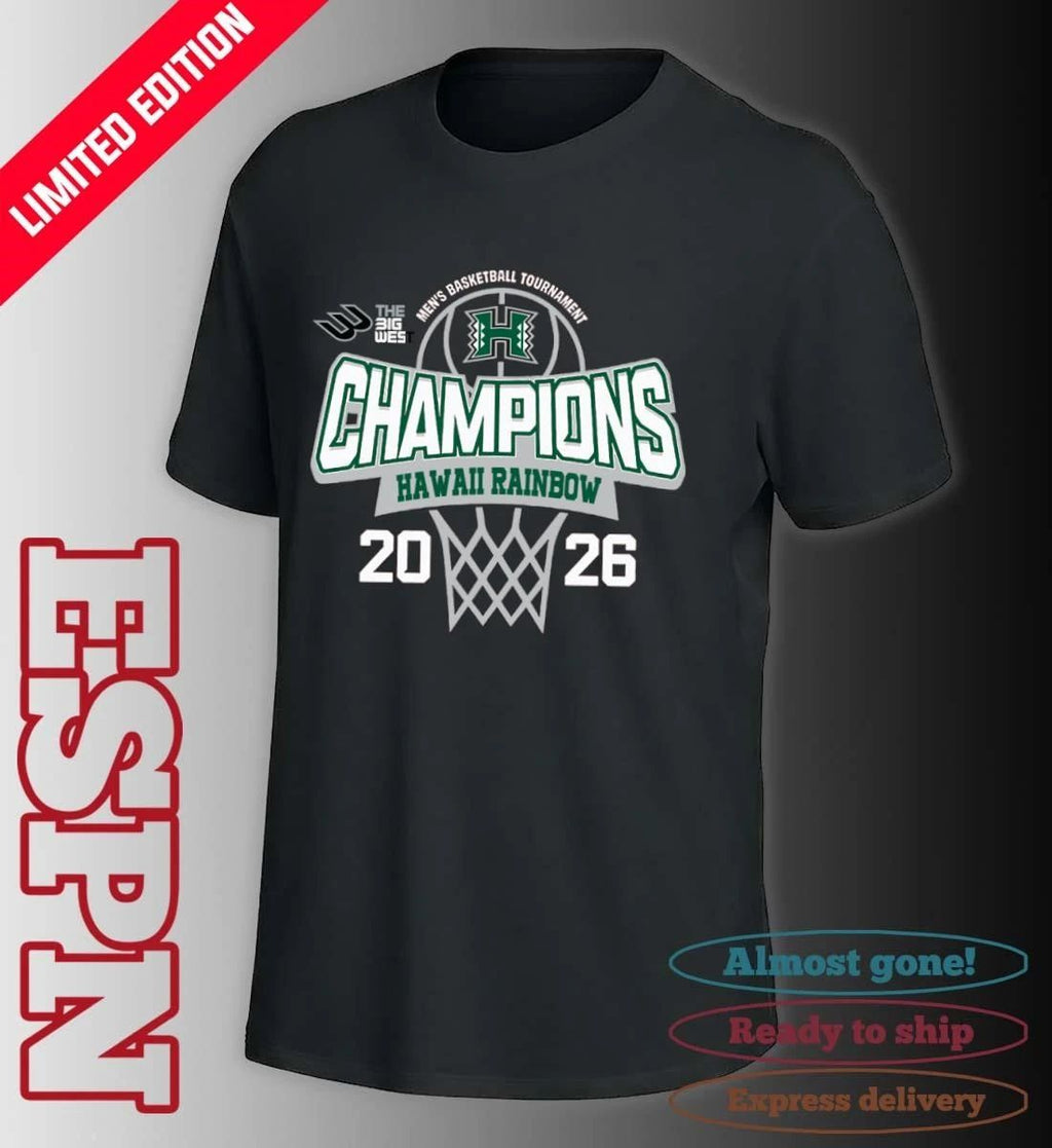 Big West Conference Men’s Basketball Tournament 2026 Champions Hawaii Rainbow Warriors T-Shirt