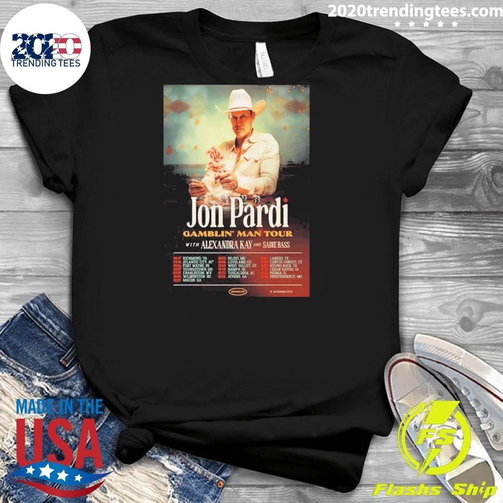 Jon Pardi Gamblin Man Tour 2026 Schedule Poster Shirt
