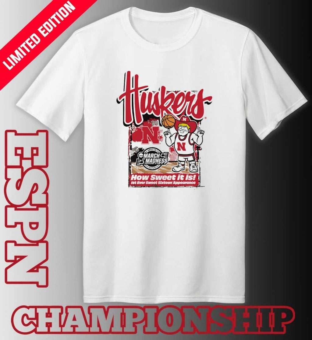 1st Ever Sweet Sixteen Nebraska Cornhuskers Men’s Basketball Shirt