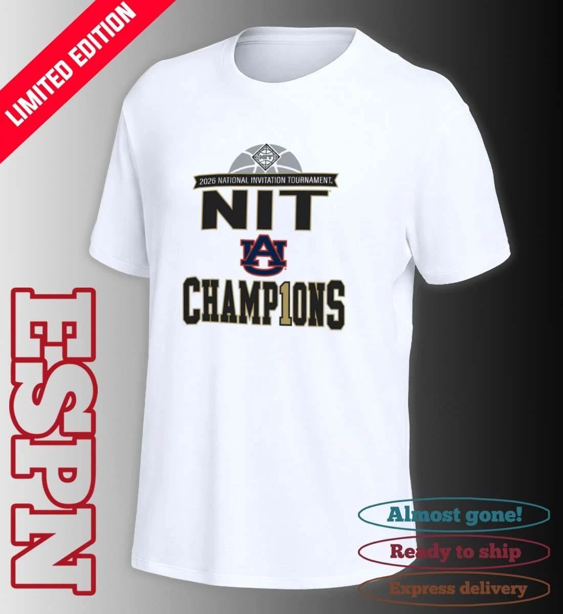 Auburn Tigers Men’s Basketball 2026 NIT Champions Locker Room T-Shirt