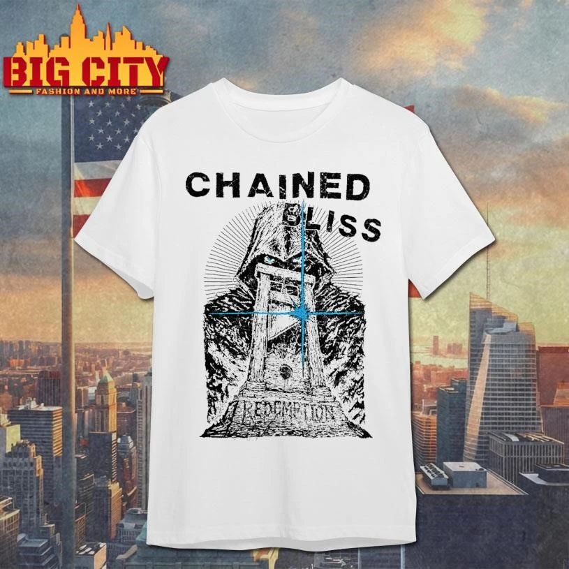 Chained Bliss Redemption Guillotine Hooded Reaper Heavy Metal Graphic T shirt